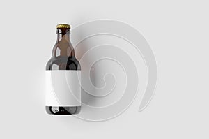 Steinie beer bottle mockup with blank label. Copyspace