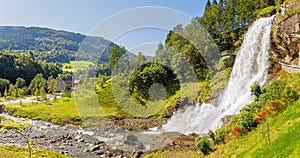 Steinsdalsfossen waterfall in Hordaland, Norway