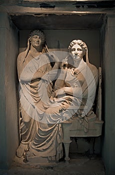 Stele of Demetria and Pamphile, Kerameikos, Athens, Greece