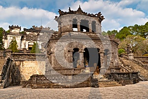 Stele Pavilion in Khai Dinh Tomb, Hue, Vietnam