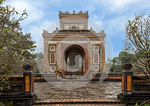 The Stele Pavilion in Tu Duc Royal Tomb, Hue, Vietnam