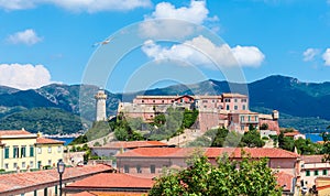 Stella fortress on Portoferraio city of Elba island, Tuscany region, Italy