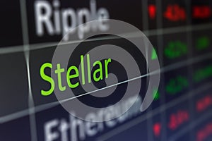 Stellar Coin crypto trading chart for buying and selling XLM. F photo