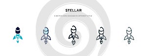 Stellar icon in different style vector illustration. two colored and black stellar vector icons designed in filled, outline, line