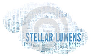 Stellar Lumens cryptocurrency coin word cloud