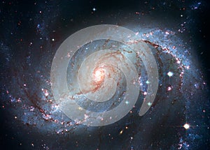 Stellar Nursery NGC 1672. Spiral galaxy in the constellation Dorado