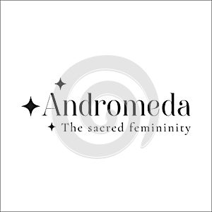 Stellar Star Logo Andromeda Minimal Concept. Black Option. Variant-01