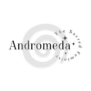Stellar Star Logo Andromeda Minimal Concept. Black Option. Variant-04