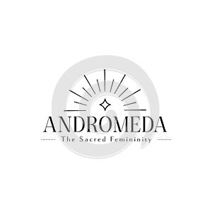 Stellar Star Logo Andromeda Sparkle Concept. Black Option-01