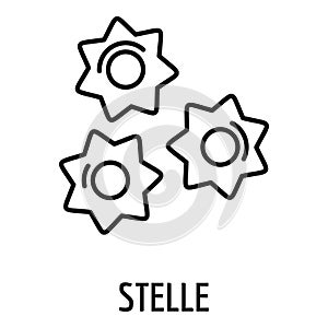 Stelle pasta icon, outline style