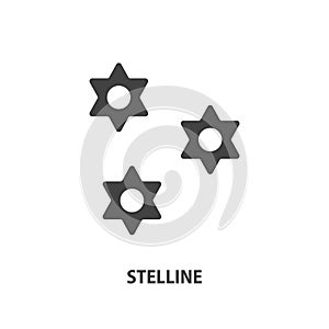 Stelline glyph icon. Italian pasta symbol. Vector illustration