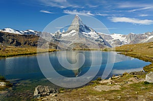 Stellisee and Matterhorn in Zermatt