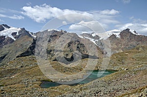 Stelvio park, lake and glacier