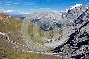 The Stelvio Pass at 2757 m is the highest paved mountain pass in
