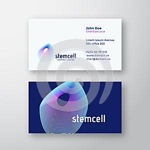 Stem Cell Abstract Vector Logo and Business Card Template. Elegant Gradient Biology or Medical Symbol. Premium