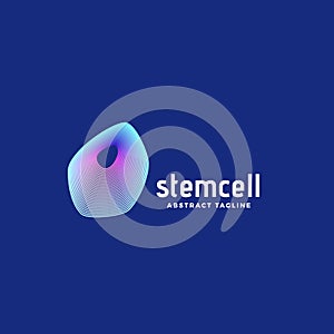 Stem Cell Abstract Vector Sign, Emblem or Logo Template. Elegant Gradient Biology or Medical Symbol.