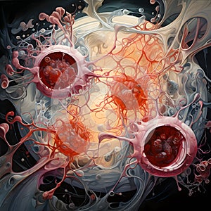 stem cell 3d rendered science ,biology background.