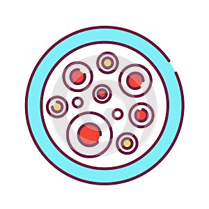 Stem cells color line icon. Cells that can differentiate into other types of cells. Can also divide in self-renewal to produce