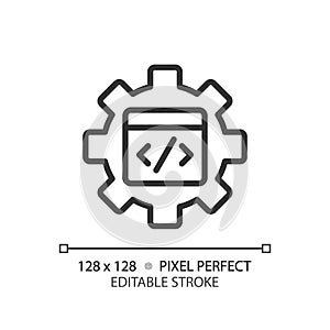 STEM in coding in pixel perfect linear icon