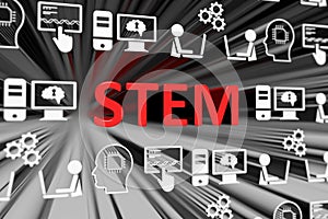 STEM concept blurred background