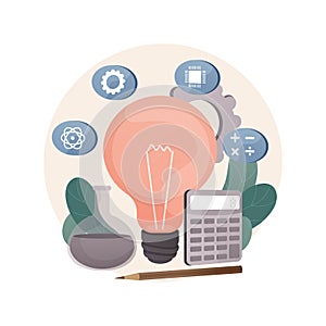 STEM education abstract concept vector illustration.