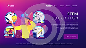 STEM education concept landing page