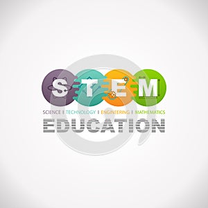 STEM Education Concept Logo. Science Technology Engineering Mathematics.