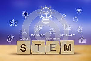 STEM Education Concept , Science Technology Engineering and Maths, icon style vector design, illustration