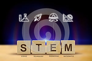 STEM Education Concept , Science Technology Engineering and Maths, icon style vector design, illustration