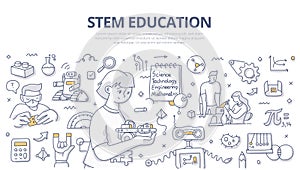 STEM Education Doodle Banner