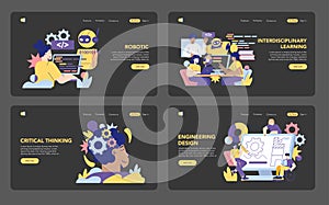 STEM Education. Flat Vector Illustration