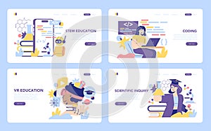 STEM Education. Flat Vector Illustration