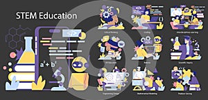 STEM Education. Flat Vector Illustration