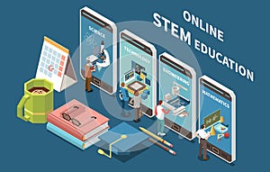 STEM Education Isometric Composition