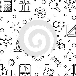 STEM Education vector outline frame or illustration