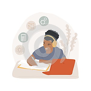 STEM online class isolated cartoon vector illustration.