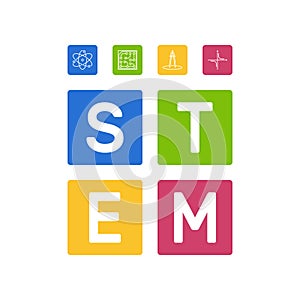 STEM - Science and Math vector concept illustration