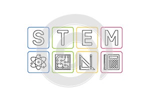 STEM vector concept Science and Mathematics illustration
