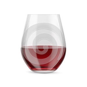 Stemless glass with red wine. Mock-up for products presentations