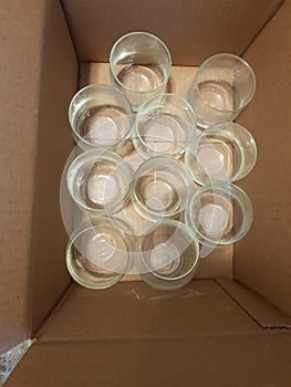 Stemless glassware in a box