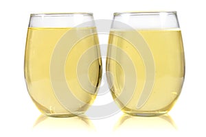 Stemless Wine Glass Mockup with White Wine