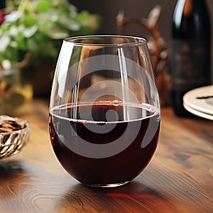 Stemless wine glass styled photo, product mockup