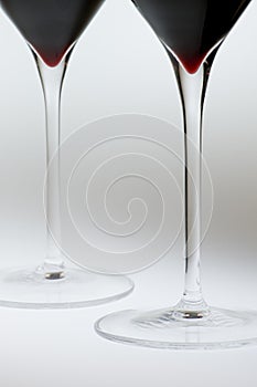 Stems of wine glasses photo