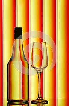 Stemware & liquor bottle photo