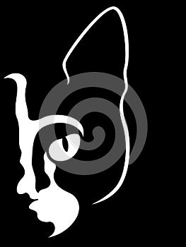 Stencil of a cat`s muzzle looking