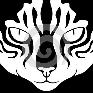 Stencil of a cat`s muzzle looking