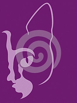 Stencil of a cat`s muzzle looking