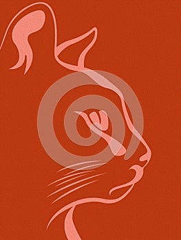 Stencil of a cat`s muzzle