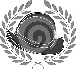 Stencil of conquista helmet