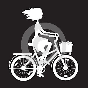 Stencil girl on bike